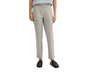 Chinohose MARC O'POLO "aus garngefärbtem Organic-Cotton-Viskose-Mix", Damen, Gr. 36, Normalgrößen, beige (light grau), Twill, Obermaterial: 47% Baumwolle, 46% Viskose, 7% Elasthan, gestreift, slim fit