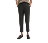 Chinohose MARC O'POLO "aus garngefärbtem Polyester-Viskose-Mix", Damen, Gr. 44, Normalgrößen, dunkelgrau, Twill, Obermaterial: 49% Polyester, 48% Viskose, 3% Elasthan, gestreift, slim fit normal, Hose