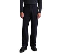 Chinohose MARC O'POLO "aus Interlock-Viskose-Mix", Herren, Gr. 36, Länge 32, deep night blau, Obermaterial: 68% Viskose, 27% Polyamid, 5% Elasthan, unifarben, weit normal, Hosen Chinohose (44358217-36