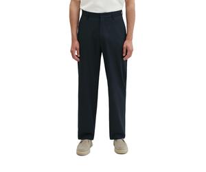 Chinohose MARC O'POLO "aus leichtem Technical Wool Blend", Herren, Gr. 32, Länge 30, schwarz (deep night blau), Obermaterial: 53% Polyester, 44% Wolle (Schafwolle), 3% Elasthan, unifarben, loose fit n
