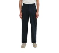 Chinohose MARC O'POLO "aus leichtem Technical Wool Blend", Herren, Gr. 33, Länge 32, schwarz (deep night blau), Obermaterial: 53% Polyester, 44% Wolle (Schafwolle), 3% Elasthan, unifarben, loose fit n