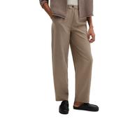 Chinohose MARC O'POLO "aus Lyocell-Leinen-Mix", Damen, Gr. 42, Normalgrößen, chalky braun, Obermaterial: 90% Lyocell, 10% Leinen, unifarben, figurbetont normal, Hosen Chinohose (34215767-42) chalky br