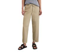 Chinohose MARC O'POLO "aus Organic-Cotton-Leinen-Mix", Damen, Gr. 46, Normalgrößen, beige (m723), Obermaterial: 88% Baumwolle, 12% Leinen, unifarben, gerade, unten schmal normal, Hosen Chinohose (6691