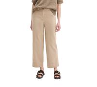 Chinohose MARC O'POLO "aus Organic Cotton-Lyocell-Leinen-Mix", Damen, Gr. 46, Normalgrößen, beige (earthy taupe), Twill, Obermaterial: 54% Baumwolle, 23% Lyocell, 23% Leinen, unifarben, loose fit kurz
