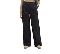 Chinohose MARC O'POLO "aus Organic Cotton-Lyocell-Mix", Damen, Gr. 34, Normalgrößen, deep night blau, Twill, Obermaterial: 69% Baumwolle, 29% Lyocell, 2% Elasthan, unifarben, weit lang, Hosen Chinohos
