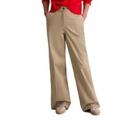 Chinohose MARC O'POLO "aus Organic Cotton-Lyocell-Mix", Damen, Gr. 44, Normalgrößen, soft mocca, Twill, Obermaterial: 69% Baumwolle, 29% Lyocell, 2% Elasthan, unifarben, weit lang, Hosen Chinohose (18