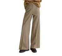 Chinohose MARC O'POLO "aus Polyester-Wolle-Viskose-Mix", Damen, Gr. 32, Normalgrößen, bunt (schwarz braun), Obermaterial: 59% Polyester, 21% Viskose, 18% Schurwolle, 2% Elasthan, kariert, weit normal,