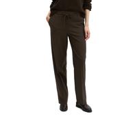 Chinohose MARC O'POLO "aus recyceltem Polyester-Viskose-Mix", Damen, Gr. 40, Normalgrößen, braun (burnt coffee), Twill, Obermaterial: 63% Polyester, 34% Viskose, 3% Elasthan, unifarben, relaxed fit la