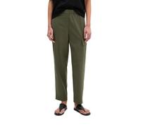 Chinohose MARC O'POLO "aus Schurwolle-Stretch-Mix", Damen, Gr. 42, Normalgrößen, grün (wild olive), Obermaterial: 53% Polyester, 43% Wolle (Schafwolle), 4% Elasthan. Futter: 95% Polyester, 5% Elasthan