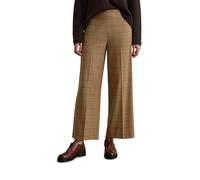 Chinohose MARC O'POLO "aus softem Flanell", Damen, Gr. 42, Normalgrößen, schwarz beige, Obermaterial: 62% Polyester, 34% Viskose, 4% Elasthan, gemustert, regular fit kurz, Hosen (12838232-42) schwarz