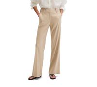 Chinohose MARC O'POLO "aus Viskose-Leinen-Stretch", Damen, Gr. 42, Normalgrößen, sandpaper, Obermaterial: 53% Leinen, 45% Viskose, 2% Elasthan, unifarben, normal extralang, Hosen Chinohose (90719368-4