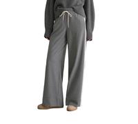 Chinohose MARC O'POLO "aus weichem Polyester-Viskose-Twill", Damen, Gr. 34, Normalgrößen, warm granite melange, Twill, Obermaterial: 63% Polyester, 34% Viskose, 3% Elasthan, unifarben, normal, Hosen C