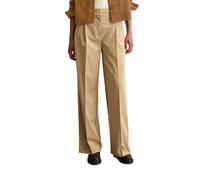 Chinohose MARC O'POLO "aus Wolle-Mix-Twill", Damen, Gr. 38, Normalgrößen, braun (pure sand), Twill, Obermaterial: 59% Polyester, 21% Schurwolle, 18% Viskose, 2% Elasthan, unifarben, casual, weit norma