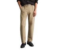Chinohose MARC O'POLO DENIM "aus Bio-Baumwolle und Leinen", Herren, Gr. L, Normalgrößen, soft braun, Obermaterial: 65% Baumwolle, 35% Leinen, unifarben, relaxed fit normal, Hosen Chinohose (15181867-L