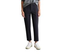 Chinohose MARC O'POLO DENIM "aus kompakter Interlock-Qualität", Damen, Gr. L, Normalgrößen, schwarz (blau depths), Obermaterial: 74% Viskose, 21% Polyamid, 5% Elasthan, unifarben, slim fit kurz, Hosen