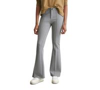 Chinohose MARC O'POLO DENIM "aus kompakter Interlock-Qualität", Damen, Gr. XS, Normalgrößen, schwarz shadow melange, Obermaterial: 74% Viskose, 21% Polyamid, 5% Elasthan, unifarben, bootcut fit normal