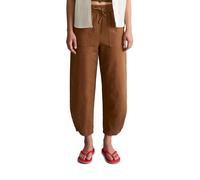 Marc O'Polo DENIM Regular Fit Leinenhose aus Leinen-Baumwolle-Mix in Mittelbraun, Größe XL