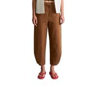Chinohose MARC O'POLO DENIM "aus Leinen-Baumwolle-Mix", Damen, Gr. XXL, Normalgrößen, braun (umbra braun), Obermaterial: 56% Leinen, 44% Baumwolle, unifarben, regular fit normal, Hosen Chinohose (3051