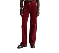 Chinohose MARC O'POLO DENIM "aus Organic Cotton Stretch", Damen, Gr. 25, Länge 30, rot (deep burgundy), Cord, Obermaterial: 98% Baumwolle, 2% Elasthan, unifarben, weit normal, Hosen Chinohose (2594882