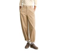 Chinohose MARC O'POLO DENIM "aus Organic Cotton Stretch", Damen, Gr. 28, Länge 32, beige (sandpaper), Cord, Obermaterial: 98% Baumwolle, 2% Elasthan, unifarben, figurbetont knöchelfrei, Hosen Chinohos