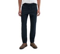 Chinohose MARC O'POLO "mit elastischem Bund", Herren, Gr. L, Normalgrößen, schwarz navy, Obermaterial: 100% Leinen, unifarben, normal, Hosen Chinohose (50957250-L) schwarz navy