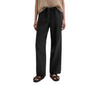 Chinohose MARC O'POLO "mit elastischem Tunnelzug-Bund", Damen, Gr. 36, Normalgrößen, schwarz, Obermaterial: 100% Leinen. Futter: 100% Baumwolle, unifarben, regular fit normal, Hosen Chinohose (8780183
