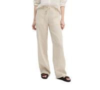Chinohose MARC O'POLO "mit garngefärbtem Streifenmuster", Damen, Gr. 40, Normalgrößen, medium braun, Obermaterial: 100% Leinen, gestreift, loose fit normal, Hosen Chinohose (24257935-40) medium braun