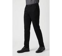 Chinohose OLYMP "HOUSTON", Herren, Gr. 32, Länge 30, schwarz, Web, Obermaterial: 67% Baumwolle, 24% Lyocell, 7% Polyester, 2% Elasthan, unifarben, lang, Hosen Chinohose, modern fit (49770237-32) schwa