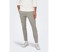 Chinohose ONLY & SONS "ONSMARK SLIM CHECK 020919 PANT NOOS", Herren, Gr. 32, Länge 32, grau (chinchilla), Web, Obermaterial: 64% Viskose, 31% Polyester, 5% Elasthan, meliert, slim fit knöchellang, Hos