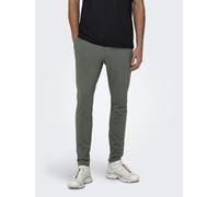 Chinohose ONLY & SONS "ONSMARK SLIM GW 0209 PANT NOOS", Herren, Gr. 29, Länge 30, grau (castor gray), Web, Obermaterial: 64% Viskose, 31% Polyester, 5% Elasthan, unifarben, slim fit lang, Hosen Chinoh