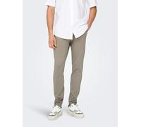 Chinohose ONLY & SONS "ONSMARK SLIM GW 0209 PANT NOOS", Herren, Gr. 30, Länge 34, grün (vintage khaki), Web, Obermaterial: 64% Viskose, 31% Polyester, 5% Elasthan, unifarben, slim fit lang, Hosen Chin