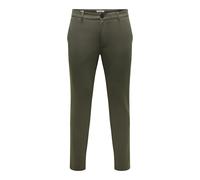 Chinohose ONLY & SONS "ONSMARK SLIM GW 0209 PANT NOOS", Herren, Gr. 32, Länge 32, beluga, Web, Obermaterial: 64% Viskose, 31% Polyester, 5% Elasthan, unifarben, slim fit lang, Hosen Chinohose, Viskose