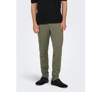 Chinohose ONLY & SONS "ONSMARK SLIM GW 0209 PANT NOOS", Herren, Gr. 33, Länge 30, bungee cord, Web, Obermaterial: 68% Viskose, 29% Polyester, 3% Elasthan, unifarben, slim fit lang, Hosen Chinohose, Vi
