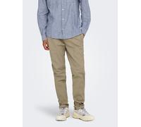 Chinohose ONLY & SONS "ONSNICKY PETE SLIM 0241 PANT", Herren, Gr. 32, Länge 34, grau (chinchilla), Web, Obermaterial: 98% Baumwolle, 2% Elasthan, unifarben, slim fit normal, Hosen Chinohose (36719308-