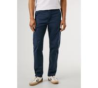 Chinohose PEPE JEANS "SLIM CARGO TWILL", Herren, Gr. 34, Länge 34, blau (dulwich blau), Twill, Obermaterial: 97% Baumwolle, 3% Elasthan, unifarben, slim fit lang, Hosen, mit aufgesetzten Taschen (6839