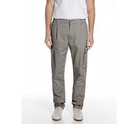 Chinohose REPLAY "Adhann", Herren, Gr. 31, Länge 30, storm gray, Twill, Obermaterial: 97% Baumwolle, 3% Elasthan, unifarben, lang, Hosen Chinohose, aus Twill mit Cargotaschen, Tapered Fit (46584844-31