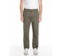 Chinohose REPLAY "ADHANN", Herren, Gr. 31, Länge 30, tundra grün, Web, Obermaterial: 97% Baumwolle, 3% Elasthan, normal, Hosen Chinohose, im Tapered Fit (67066252-31) tundra grün