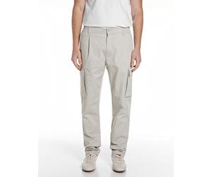 Chinohose REPLAY "Adhann", Herren, Gr. 32, Länge 32, beige (bone), Twill, Obermaterial: 97% Baumwolle, 3% Elasthan, unifarben, lang, Hosen Chinohose, aus Twill mit Cargotaschen, Tapered Fit (57157110-