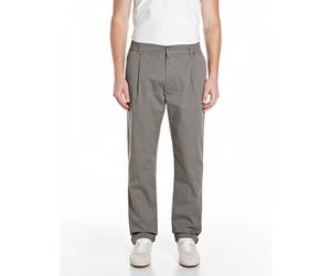 Chinohose REPLAY "ADHANN", Herren, Gr. 32, Länge 32, storm gray, Web, Obermaterial: 97% Baumwolle, 3% Elasthan, unifarben, normal, Hosen Chinohose, im Tapered Fit (54885504-32) storm gray
