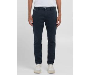 Chinohose REPLAY "Benni Regular Slim", Herren, Gr. 36, Länge 32, blau, Web, Obermaterial: 91% Baumwolle, 6% Elastomultiester, 3% Elasthan, regular fit lang, Hosen Chinohose (60252056-36) blau
