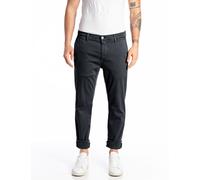 Chinohose REPLAY "ZEUMAR", Herren, Gr. 32, Länge 32, blau, Web, Obermaterial: 91% Baumwolle, 6% Elastomultiester, 3% Elasthan, unifarben, slim fit normal, Hosen Chinohose, Slim Fit (61718368-32) blau