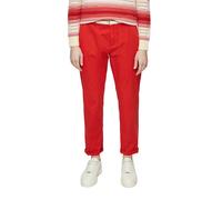 Chinohose S.OLIVER, Damen, Gr. 38, N-Gr, rot, Web, Obermaterial: 98% Baumwolle, 2% Elasthan, unifarben, lang, Hosen Chinohose, mit Gürtel (30045754-38) rot