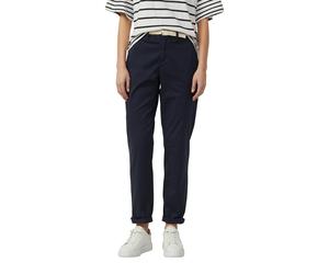 Chinohose S.OLIVER, Damen, Gr. 40, N-Gr, navy, Web, Obermaterial: 98% Baumwolle, 2% Elasthan. Futter: 100% Baumwolle, unifarben, regular fit knöchellang, Hosen Chinohose, mit Gürtel (31729453-40) navy