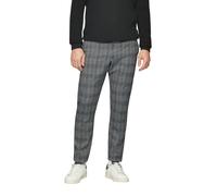 Chinohose S.OLIVER, Herren, Gr. 30, Länge 32, grau (grau check), Obermaterial: 97% Polyester, 3% Elasthan, kariert, regular fit knöchelfrei, Hosen Chinohose, mit Webstruktur (23788144-30) grau check