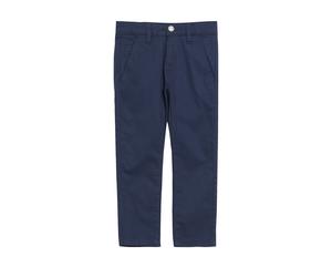Chinohose S.OLIVER JUNIOR, Jungen, Gr. 128, N-Gr, blau (dunkelblau), Web, Obermaterial: 97% Baumwolle, 3% Elasthan, unifarben, normal lang, Hosen Chinohose, Sommerhose im Chino-Style / mit Stretch / f