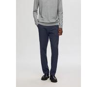 Chinohose SELECTED "SLH175-SLIM MILES BRUSHED PANTS W NOOS", Herren, Gr. 29, Länge 32, blau (schwarz sapphire), Web, Obermaterial: 69% Baumwolle, 30% Polyester, 1% Elasthan, unifarben, slim fit normal