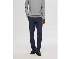 Chinohose SELECTED "SLH175-SLIM MILES BRUSHED PANTS W NOOS", Herren, Gr. 32, Länge 32, blau (schwarz sapphire), Web, Obermaterial: 69% Baumwolle, 30% Polyester, 1% Elasthan, unifarben, slim fit normal