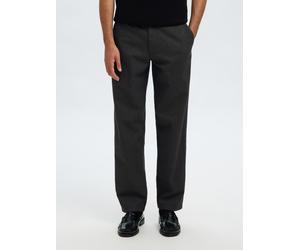 Chinohose SELECTED "SLH175-SLIM MILES BRUSHED PANTS W NOOS", Herren, Gr. 33, Länge 32, grau (dunkelgrau), Web, Obermaterial: 69% Baumwolle, 30% Polyester, 1% Elasthan, unifarben, slim fit normal, Hose