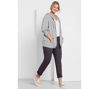 Chinohose SHEEGO, Damen, Gr. 50, Normalgrößen, grau (dunkelgrau), 97% Baumwolle, 3% Elasthan, unifarben, Hosen Chinohose (28247147-50) dunkelgrau