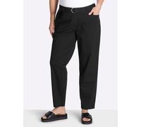 Chinohose SHEEGO, Damen, Gr. 52, Normalgrößen, schwarz, 97% Baumwolle, 3% Elasthan, unifarben, Hosen Chinohose (79873139-52) schwarz